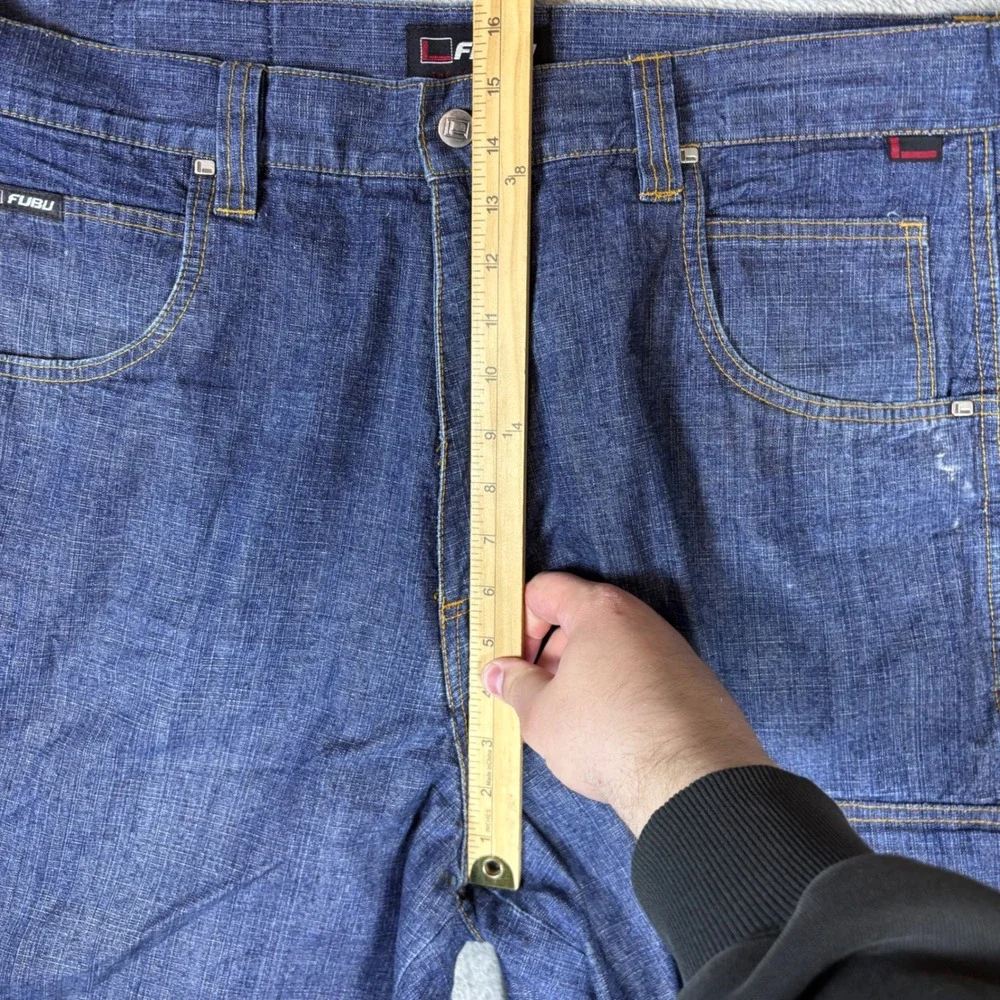 FUBU Shorts Mens 38 The‎ Collection Carpenter Baggy Relaxed Denim Blue Y2K